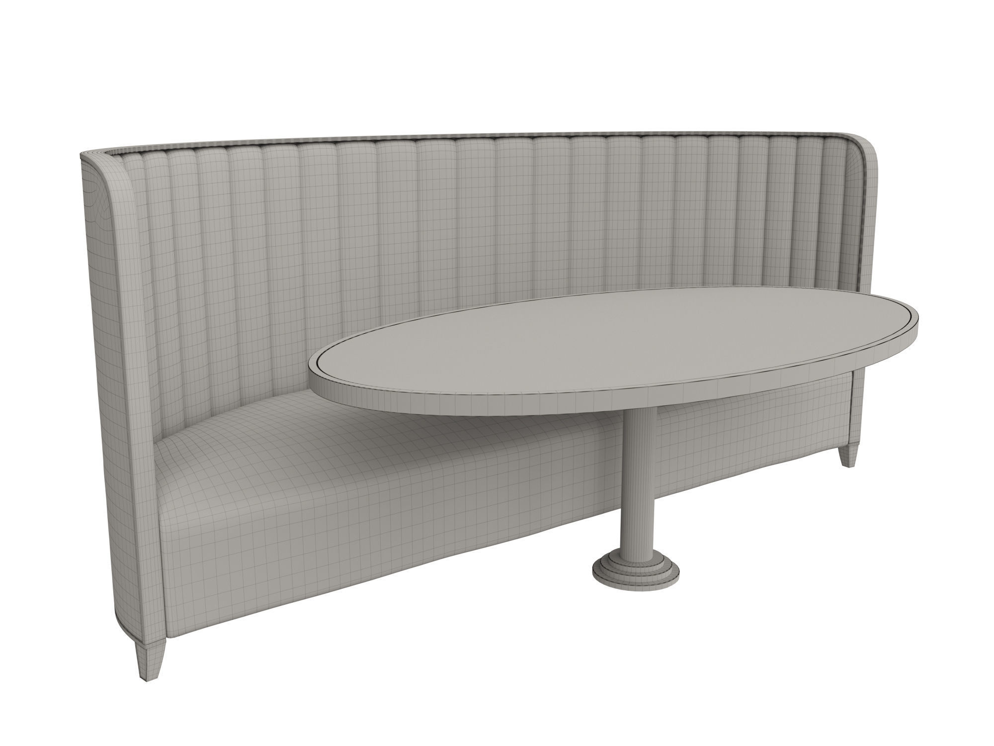 Restaurant Bench 3D model_3