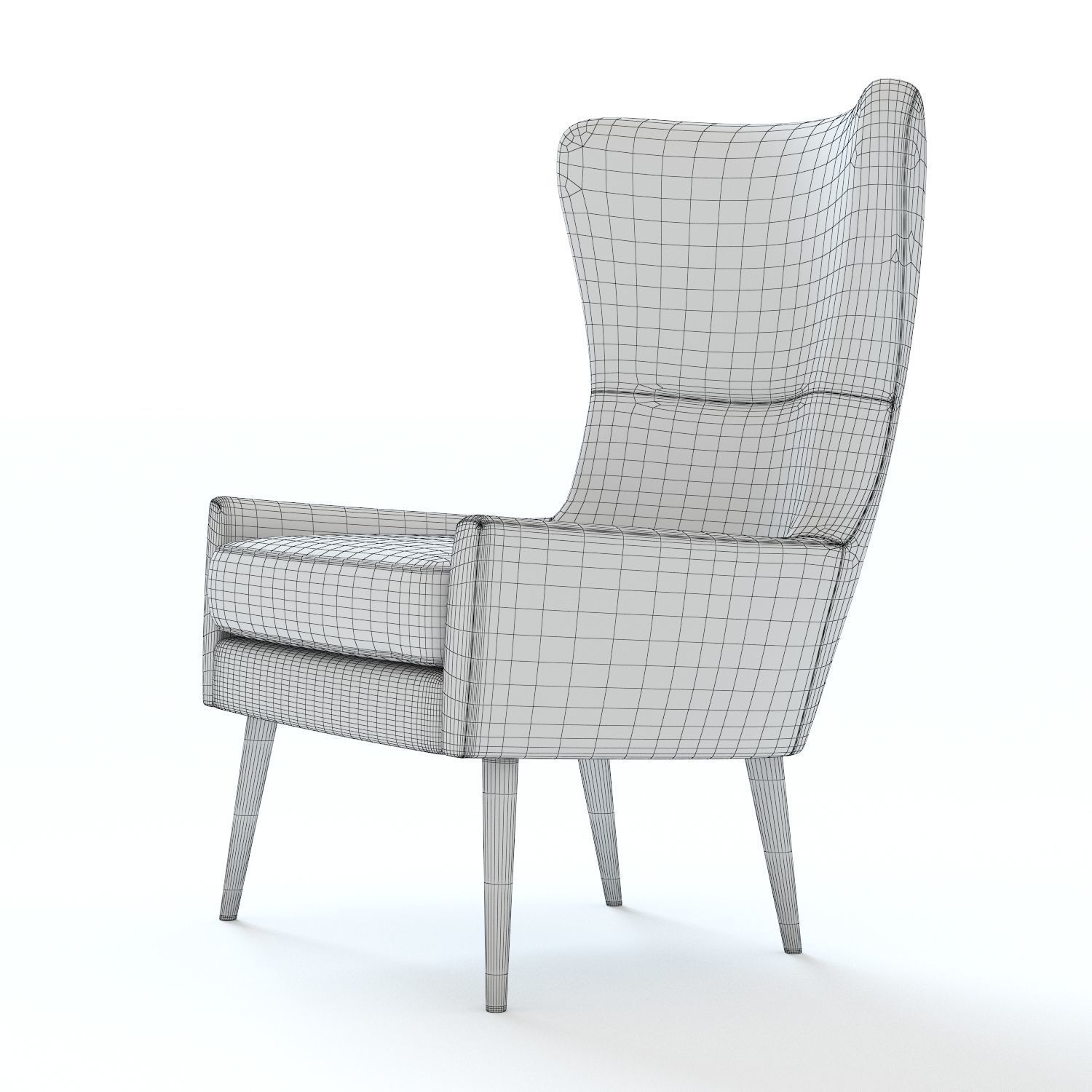 West Elm Erik Wing Chair 3D model_6