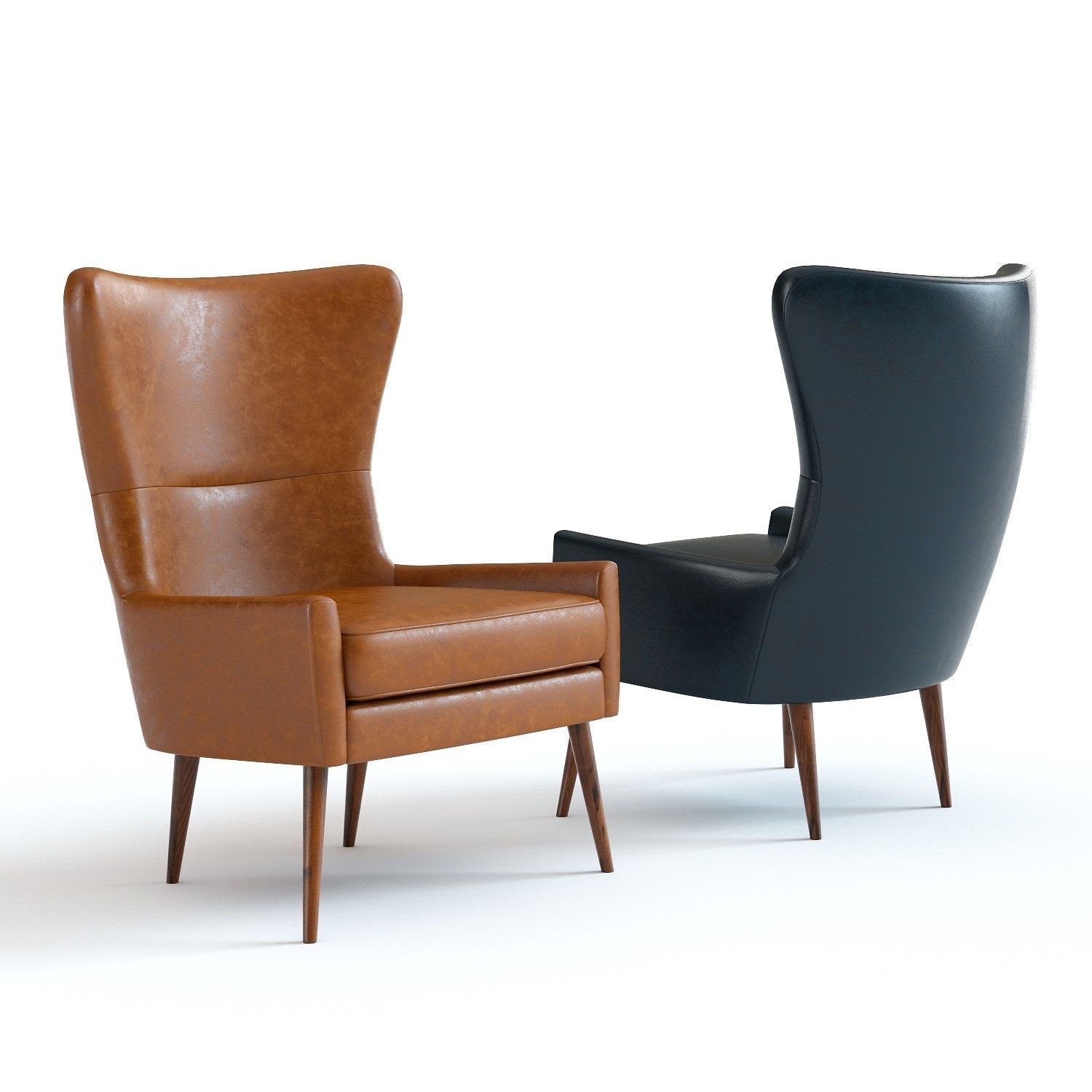 West Elm Erik Wing Chair 3D model_1