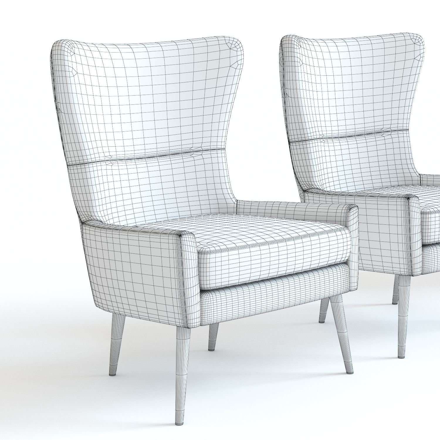 West Elm Erik Wing Chair 3D model_4