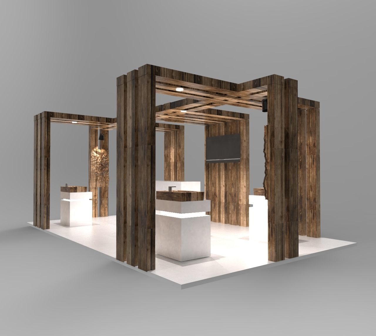 Exhibition stand - fair 3D model_1
