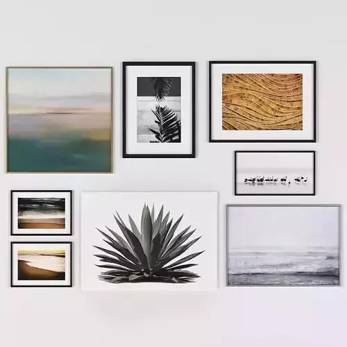 COASTAL CABANA GALLERY WALL   Low-poly 3D model