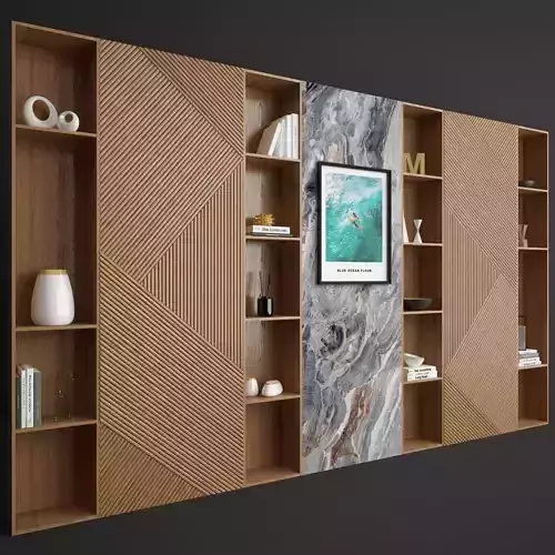 Wood and Marble Shelf 