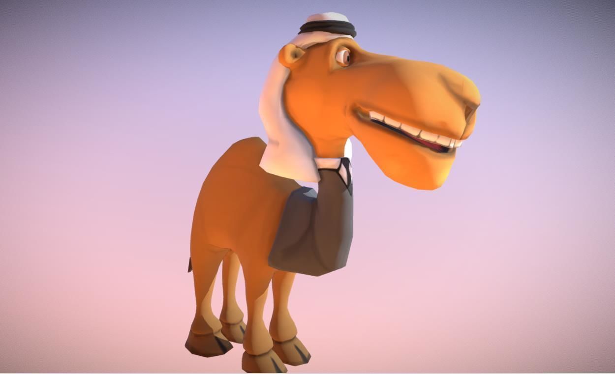 Camel Cartoon low poly Low-poly 3D model_1