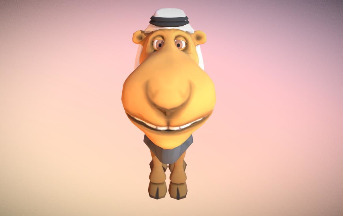 Camel Cartoon low poly Low-poly 3D model_2