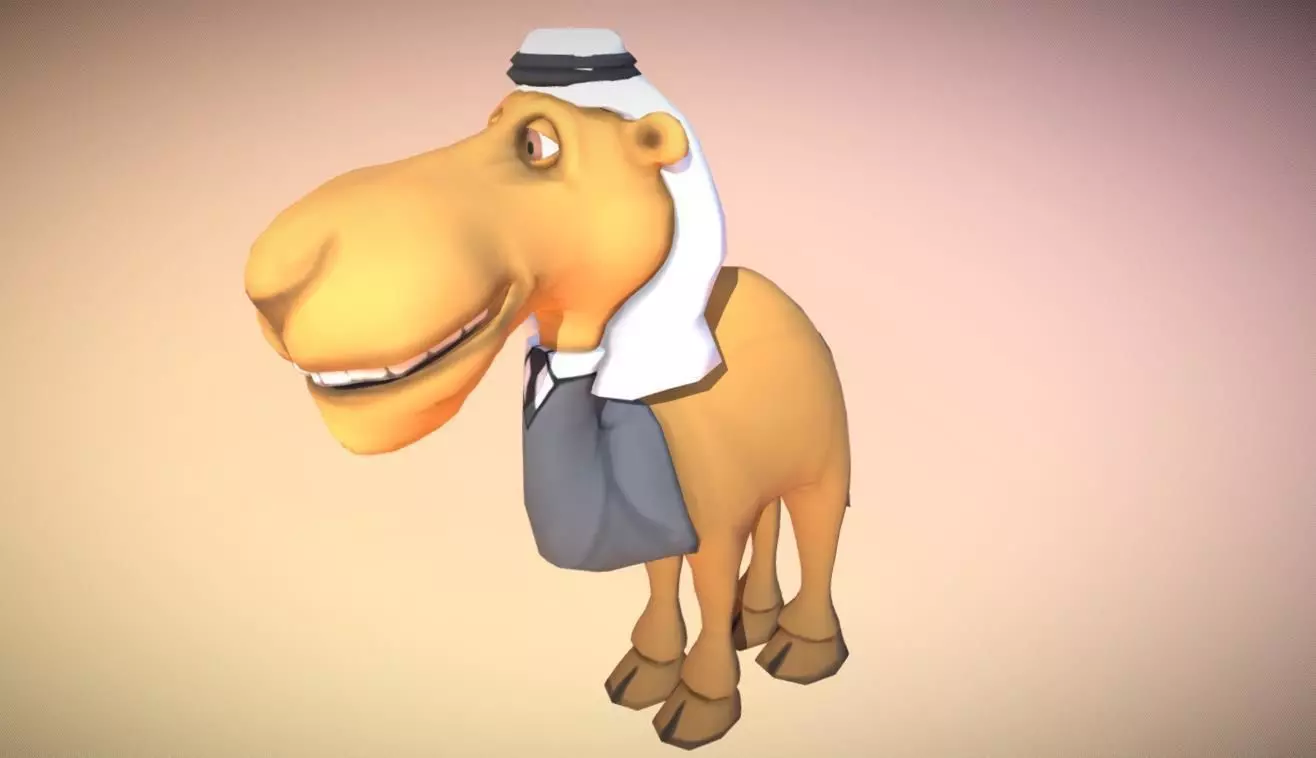Camel Cartoon low poly Low-poly 3D model_0