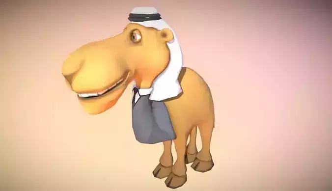 Camel Cartoon low poly