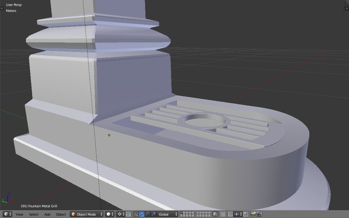 Old Fountain Low-poly 3D model_13