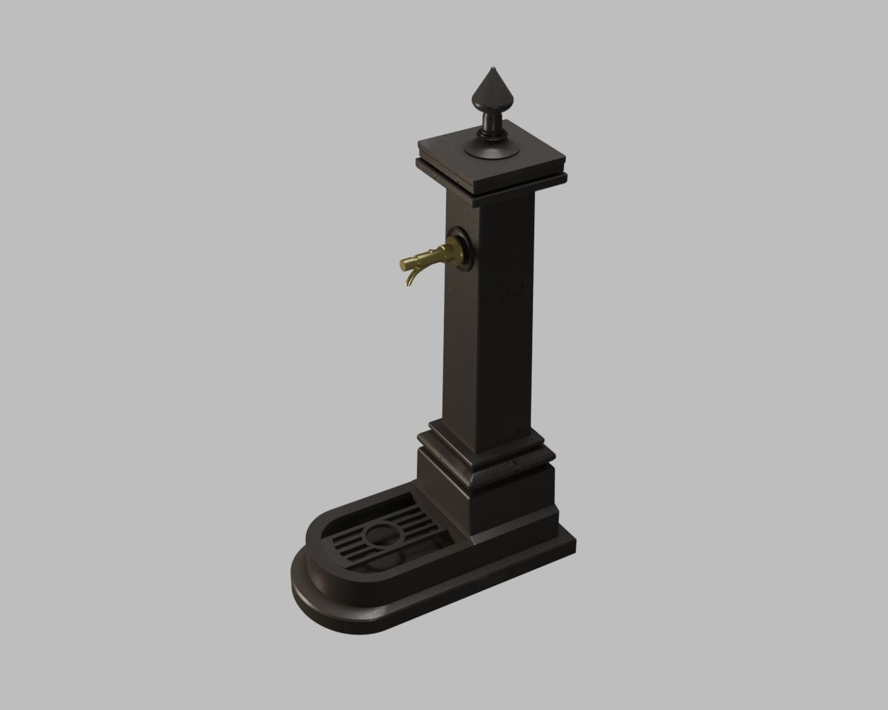 Old Fountain Low-poly 3D model_9