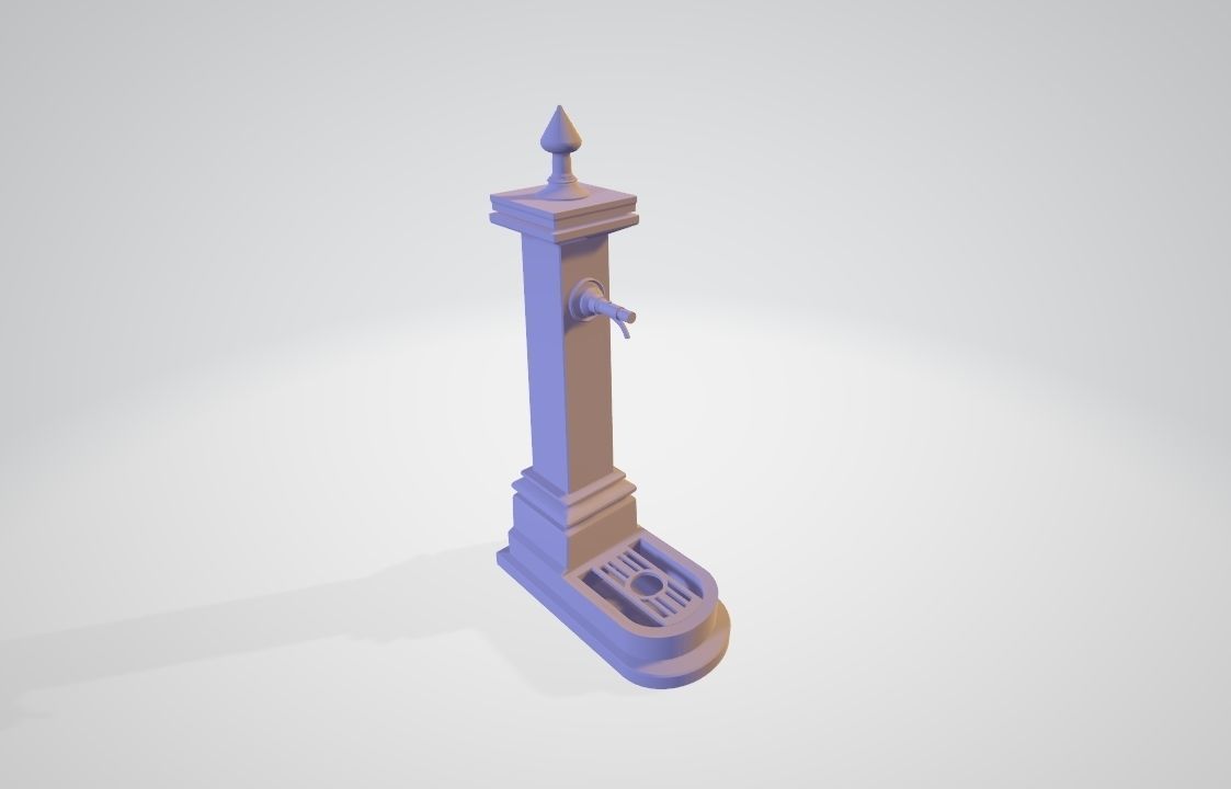 Old Fountain Low-poly 3D model_3