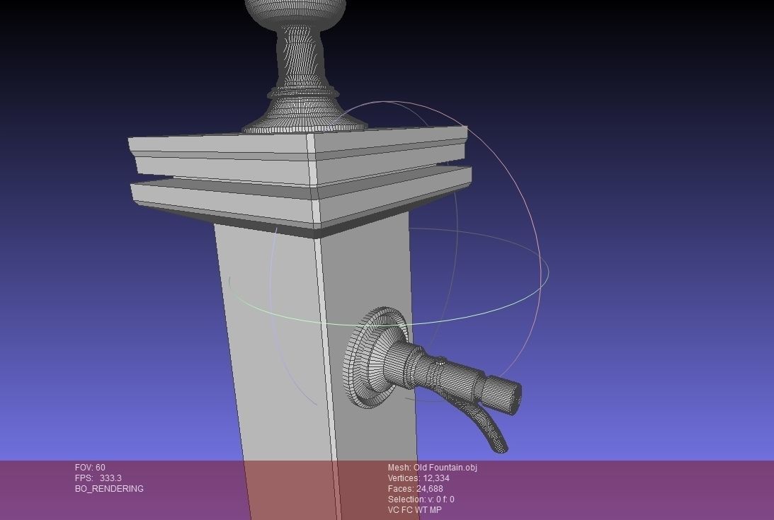 Old Fountain Low-poly 3D model_16