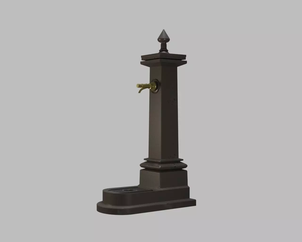 Old Fountain Low-poly 3D model_0