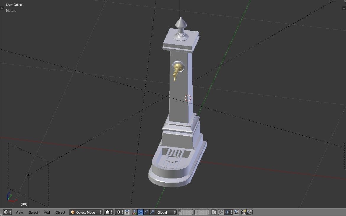 Old Fountain Low-poly 3D model_21