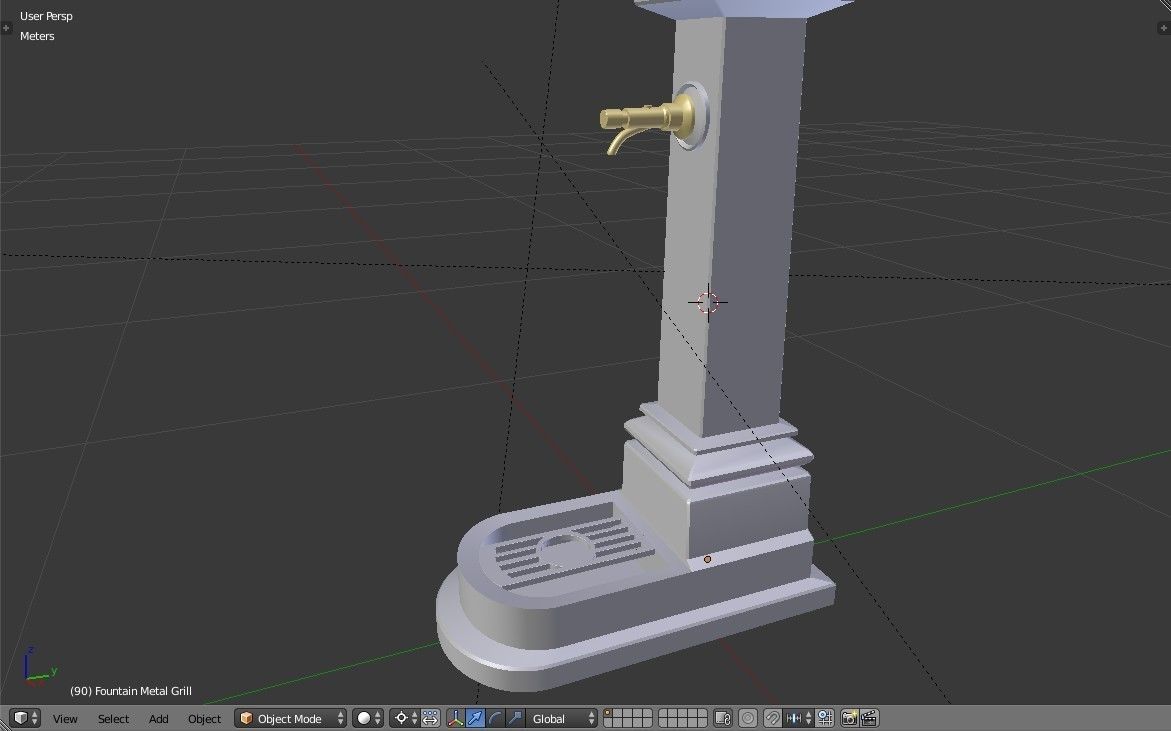 Old Fountain Low-poly 3D model_15