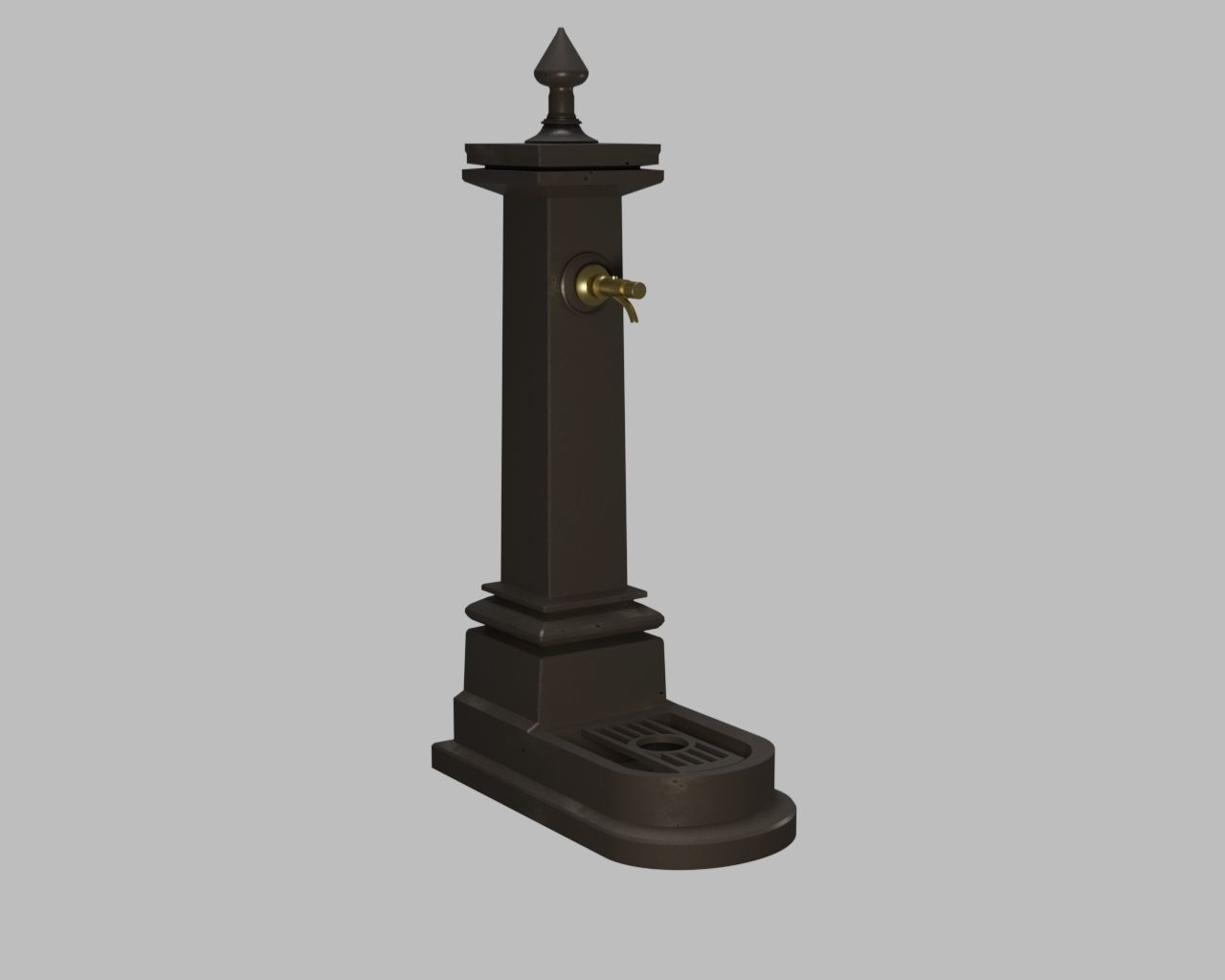 Old Fountain Low-poly 3D model_11
