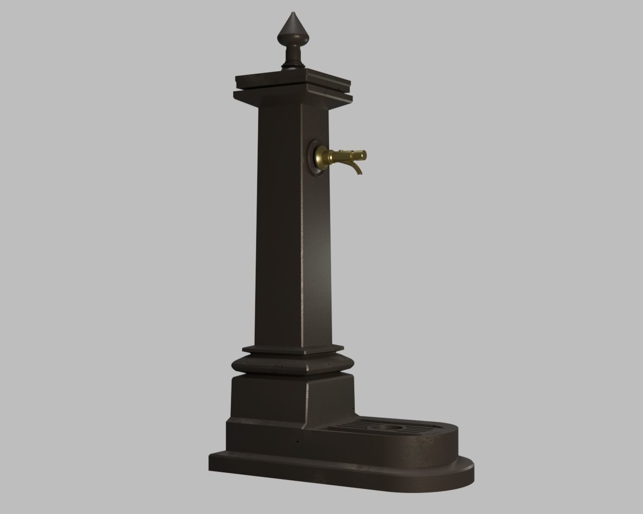 Old Fountain Low-poly 3D model_1