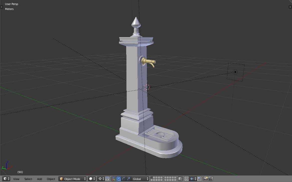 Old Fountain Low-poly 3D model_24