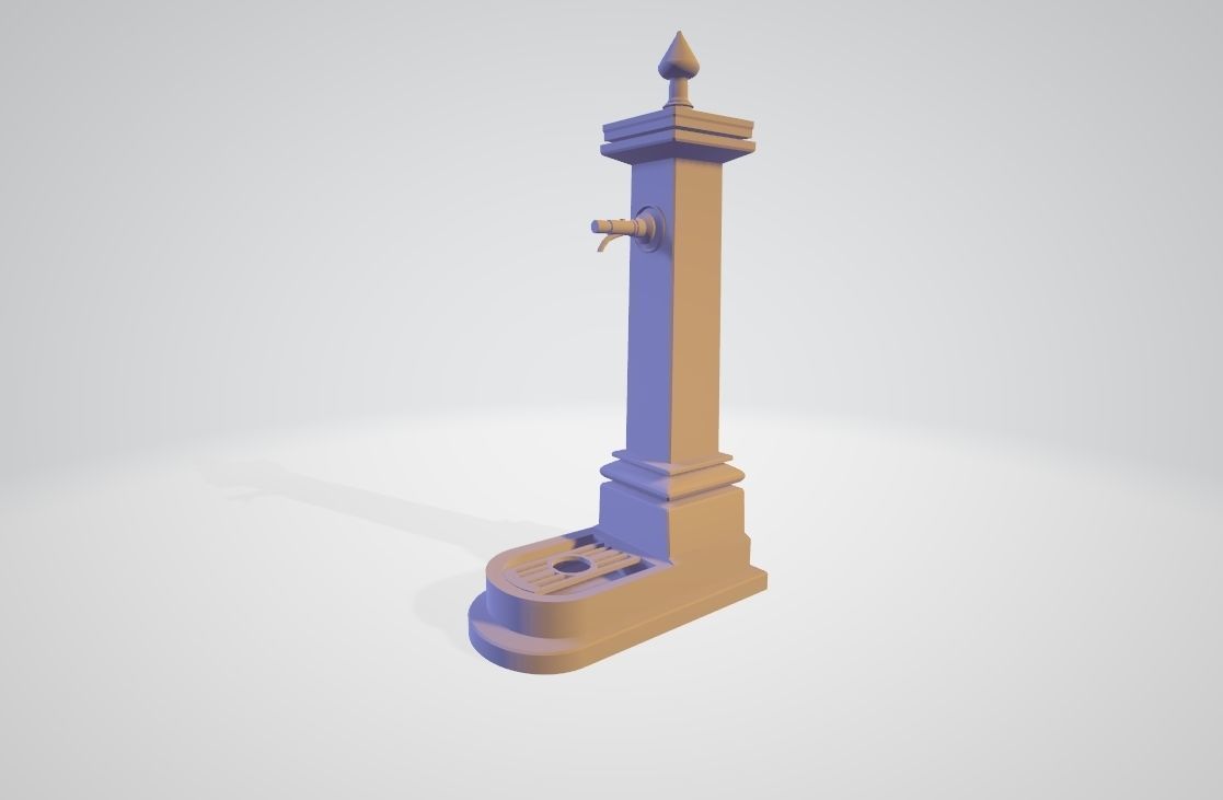 Old Fountain Low-poly 3D model_2