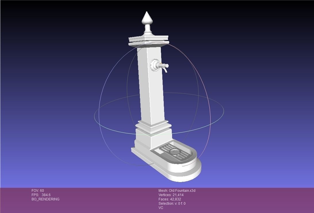 Old Fountain Low-poly 3D model_17