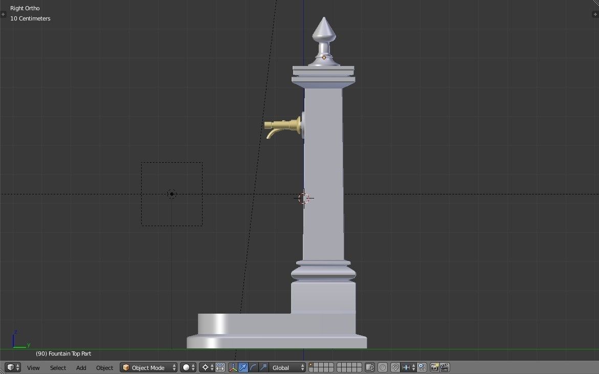 Old Fountain Low-poly 3D model_19