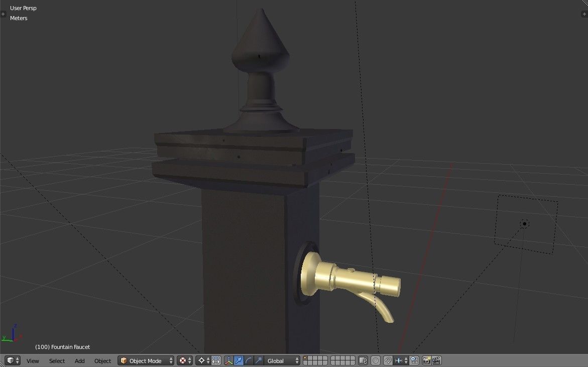 Old Fountain Low-poly 3D model_25