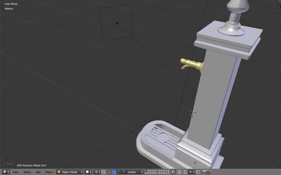 Old Fountain Low-poly 3D model_14