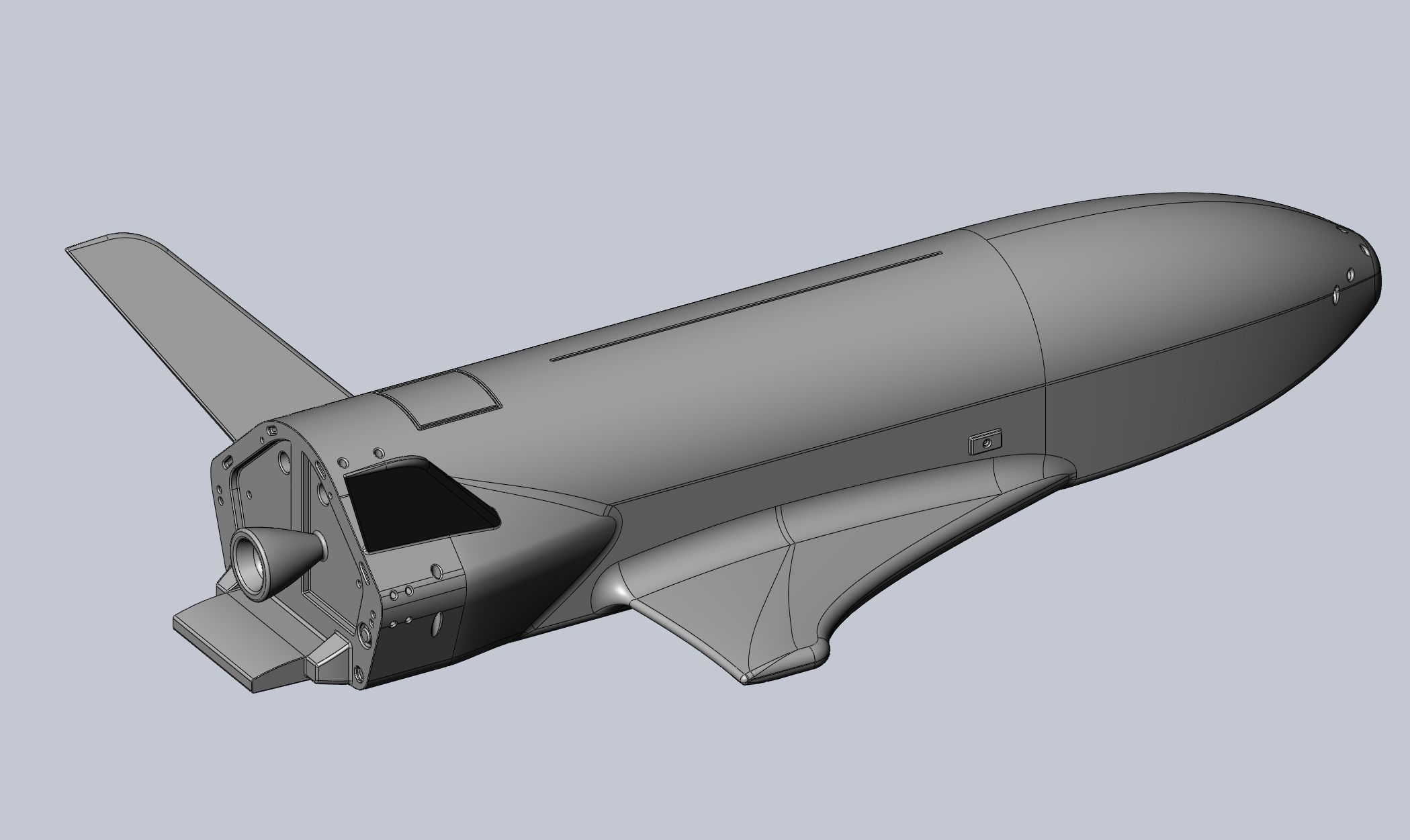 Boeing X-37B OTV Experimental Spaceplane Miniature 3D print model_7