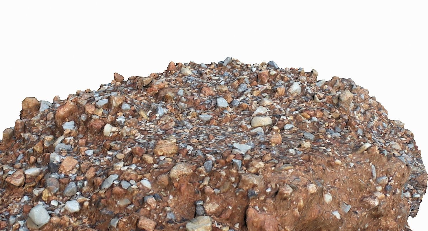 Mound rock Low-poly 3D model_5