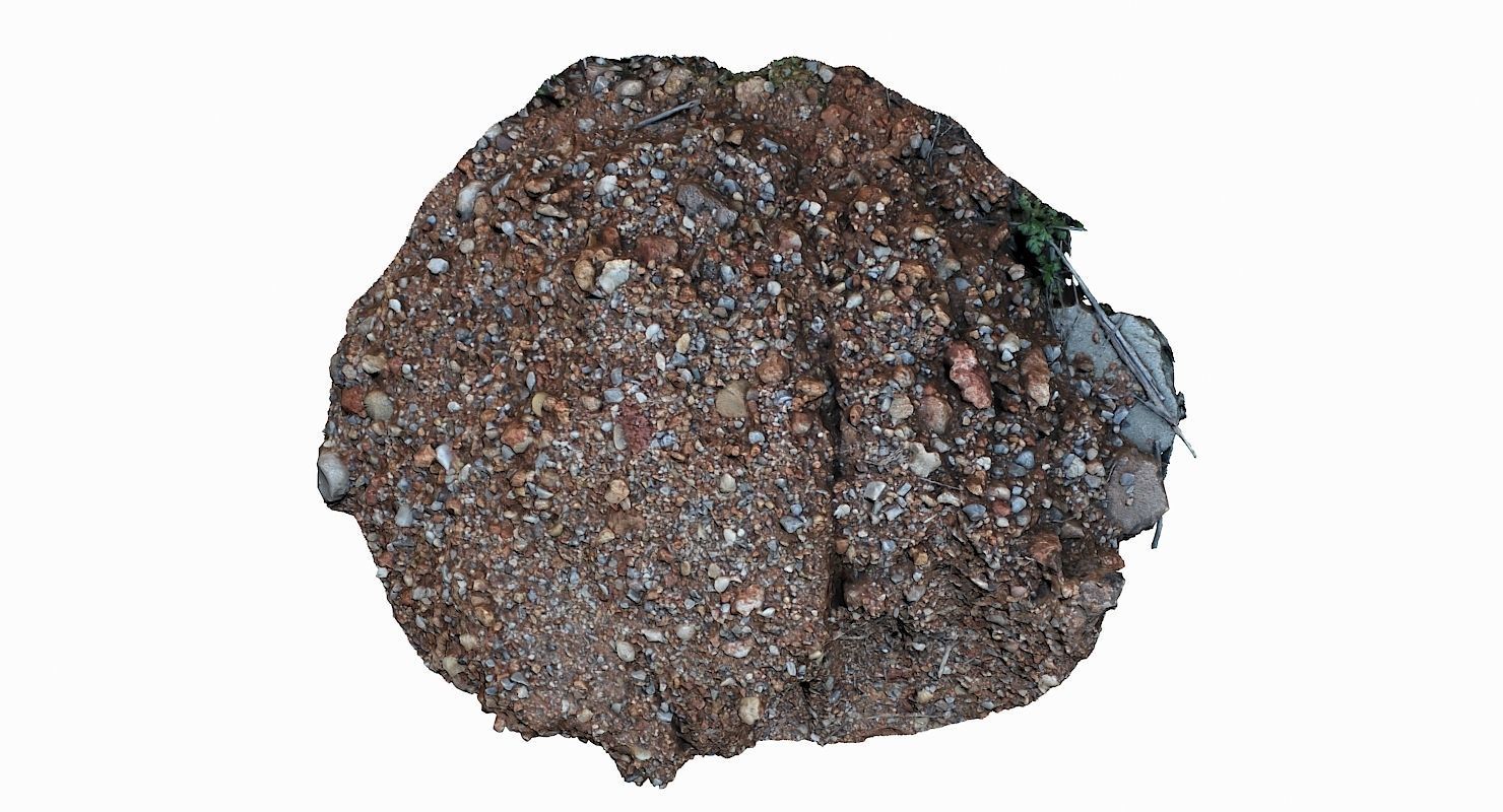 Mound rock Low-poly 3D model_6