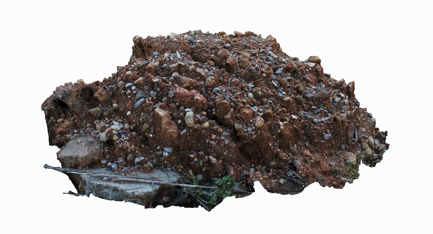 Mound rock Low-poly 3D model_4