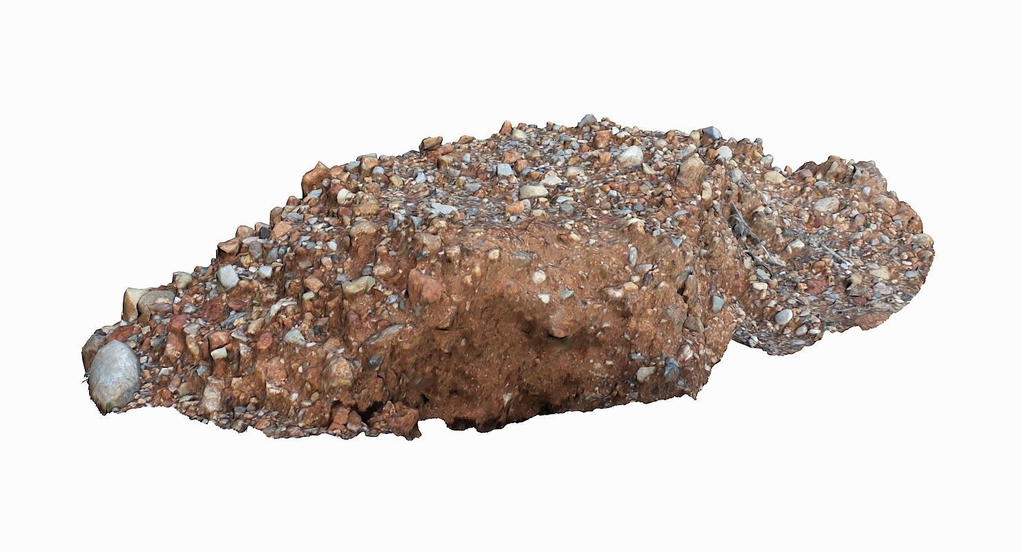 Mound rock Low-poly 3D model_2