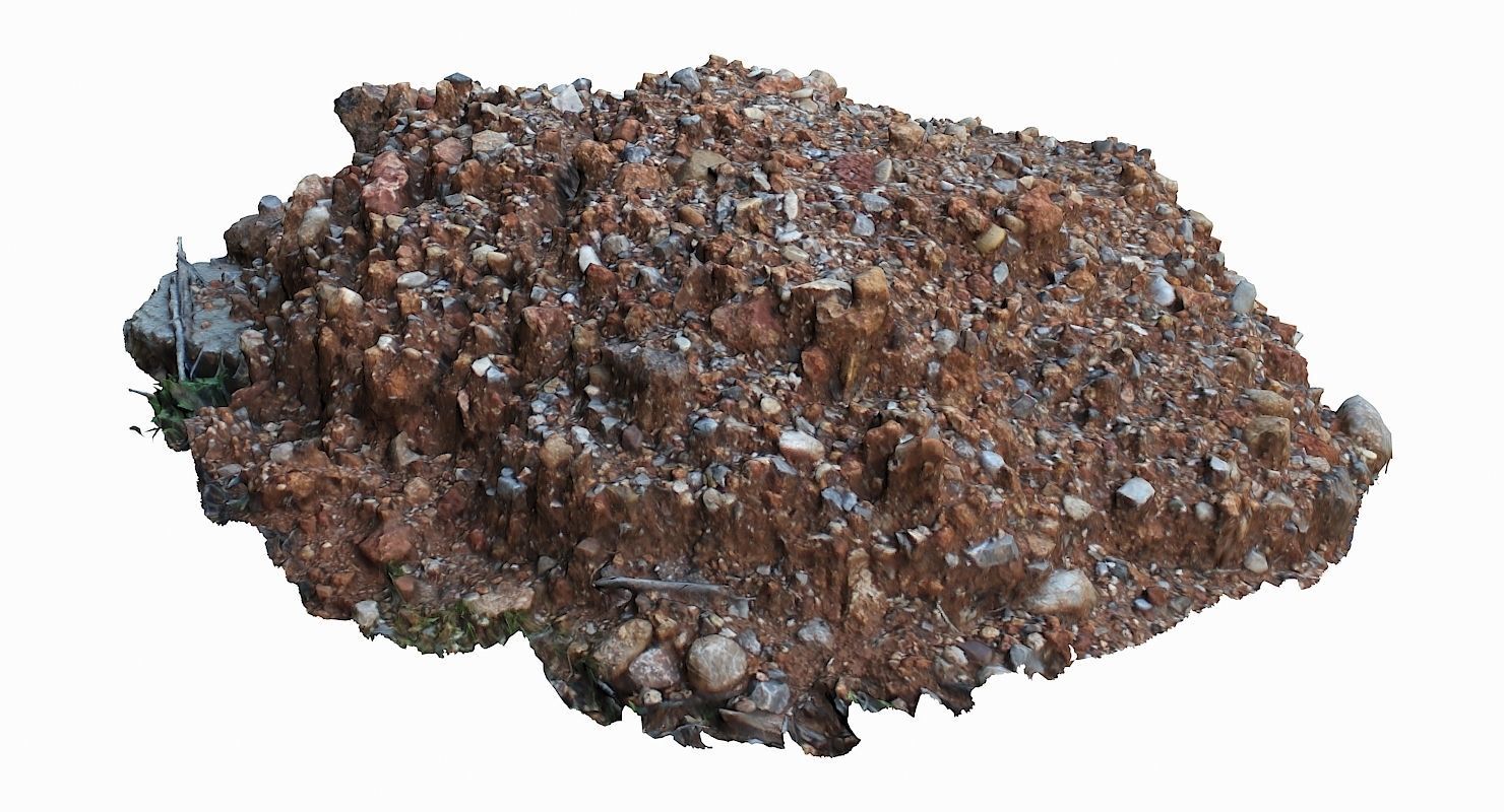 Mound rock Low-poly 3D model_1