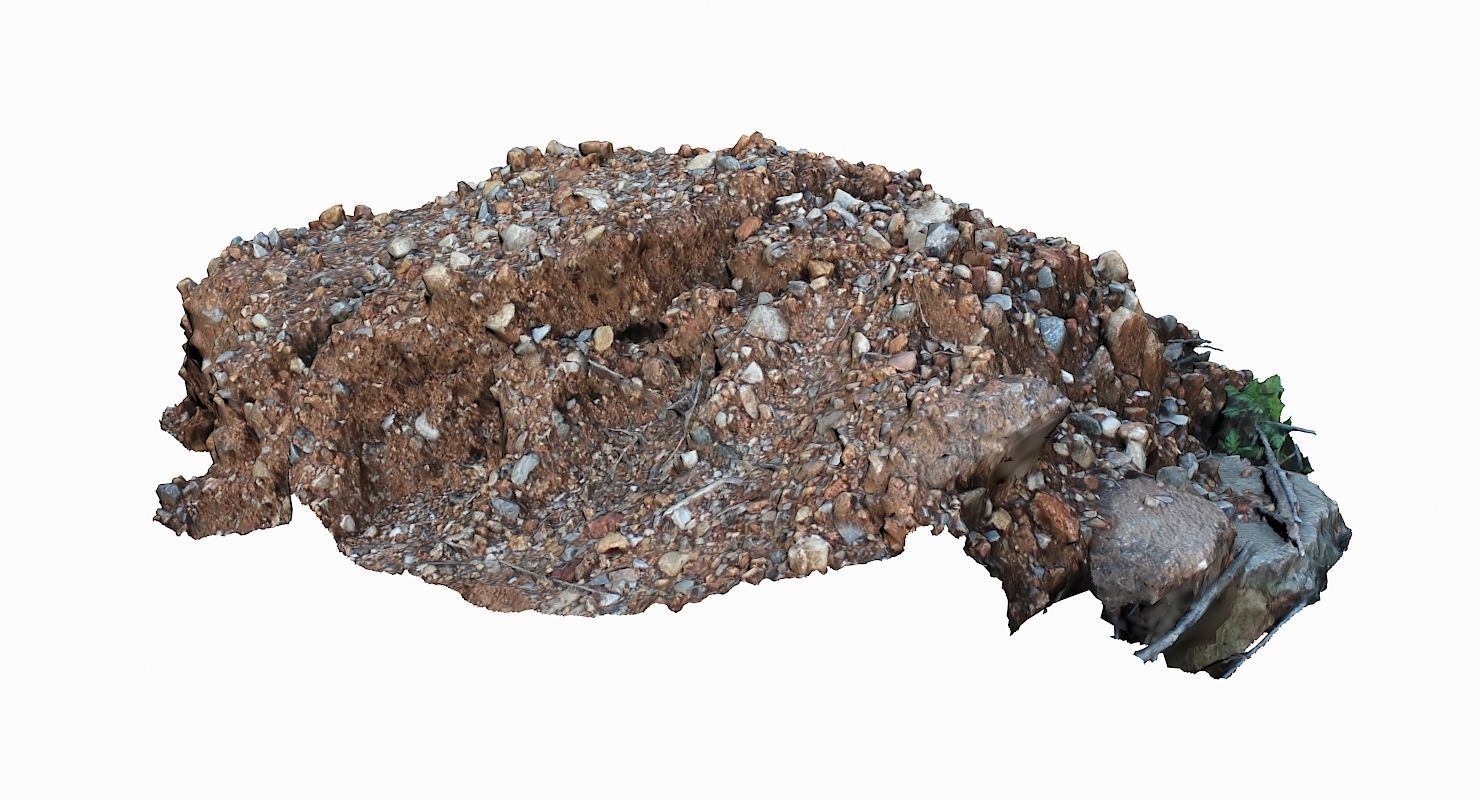 Mound rock Low-poly 3D model_3