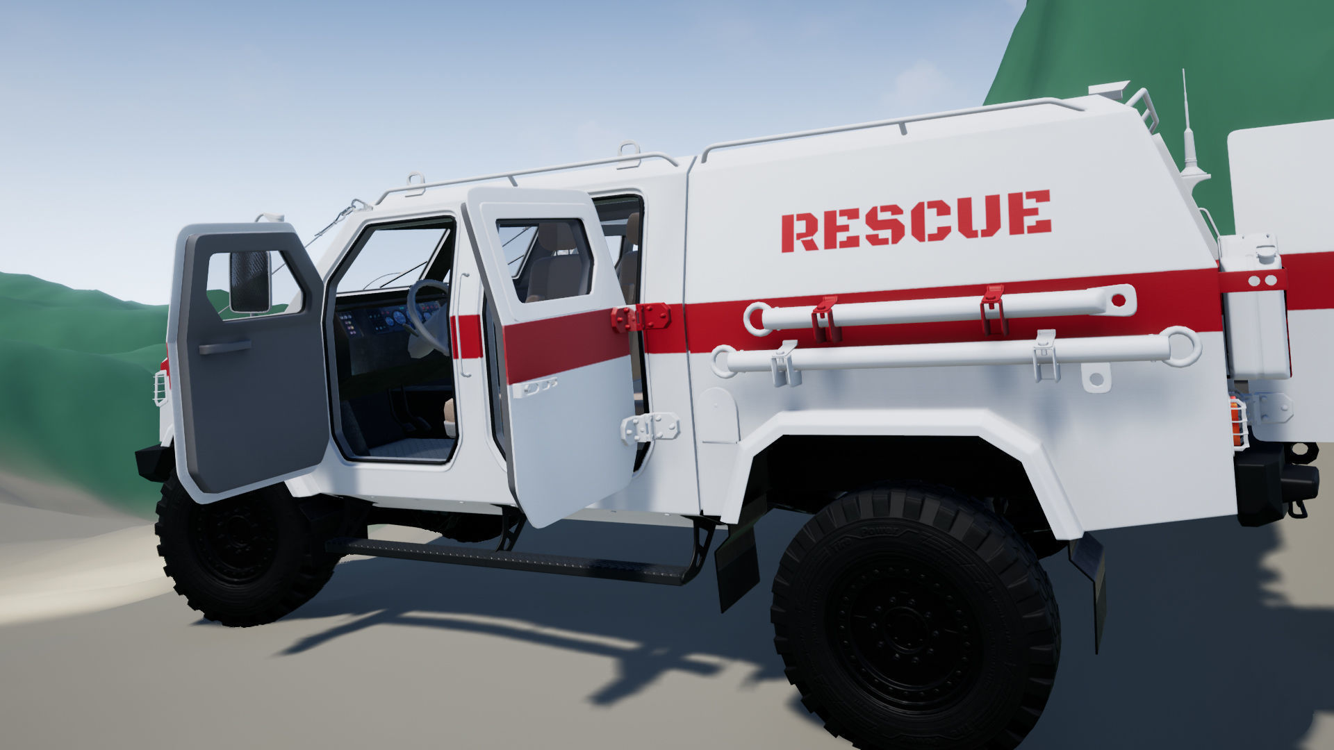 Armored Military Vehicle Low-poly 3D model_17