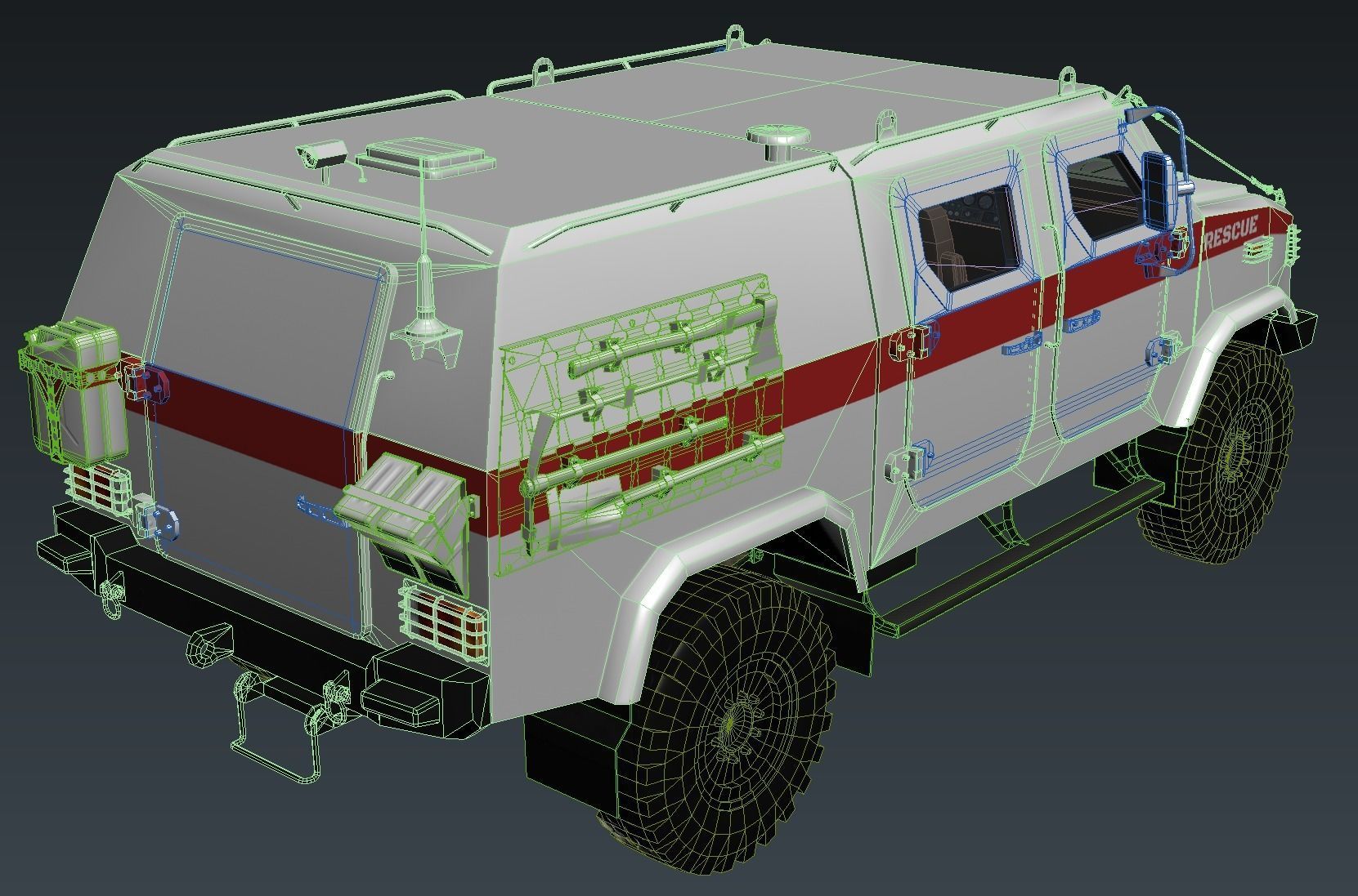 Armored Military Vehicle Low-poly 3D model_23