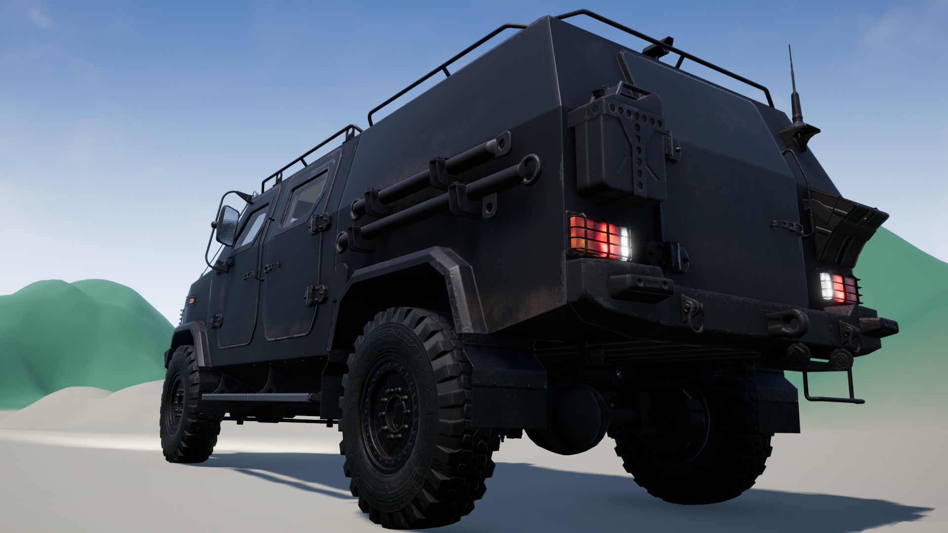 Armored Military Vehicle Low-poly 3D model_11