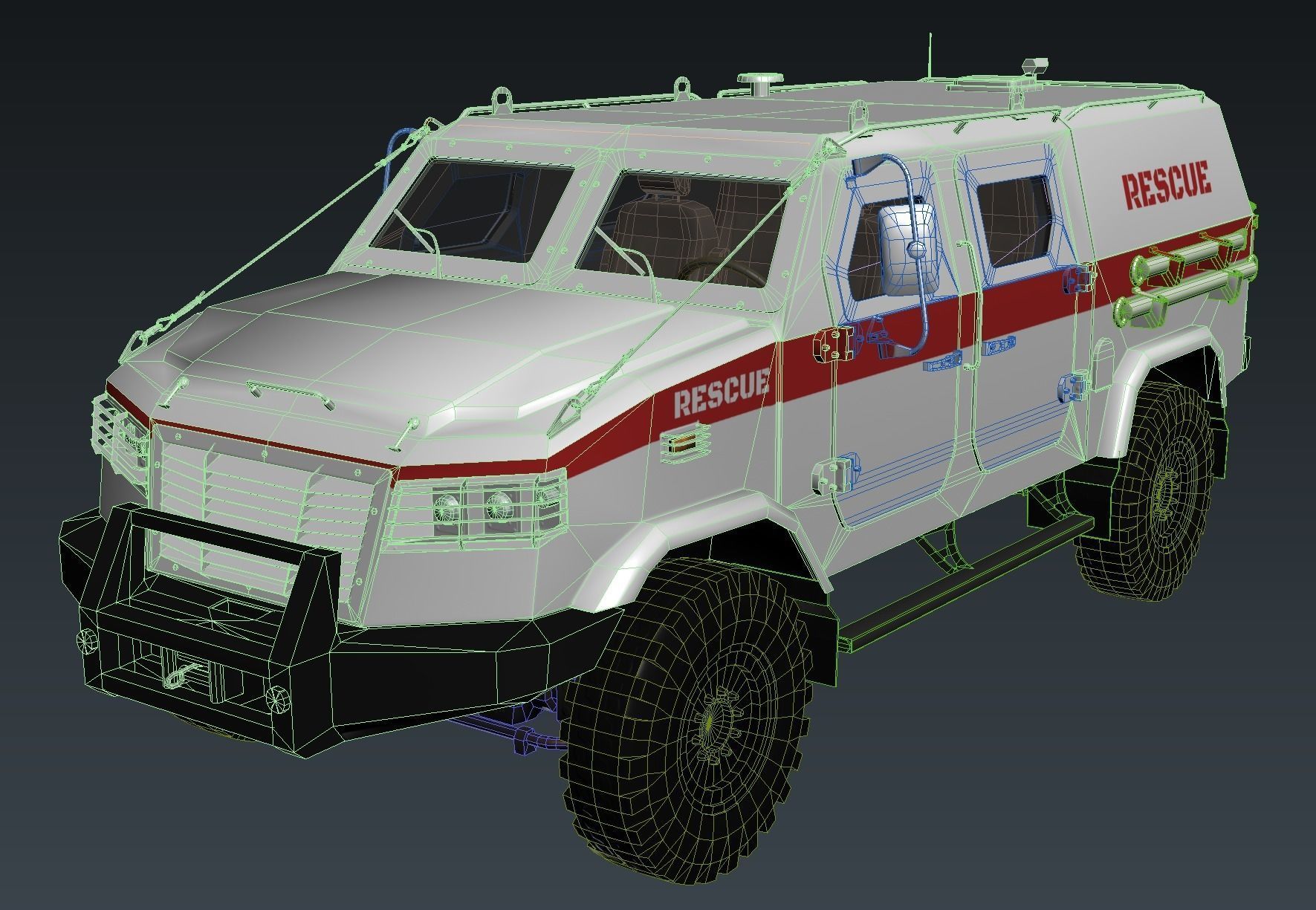 Armored Military Vehicle Low-poly 3D model_22