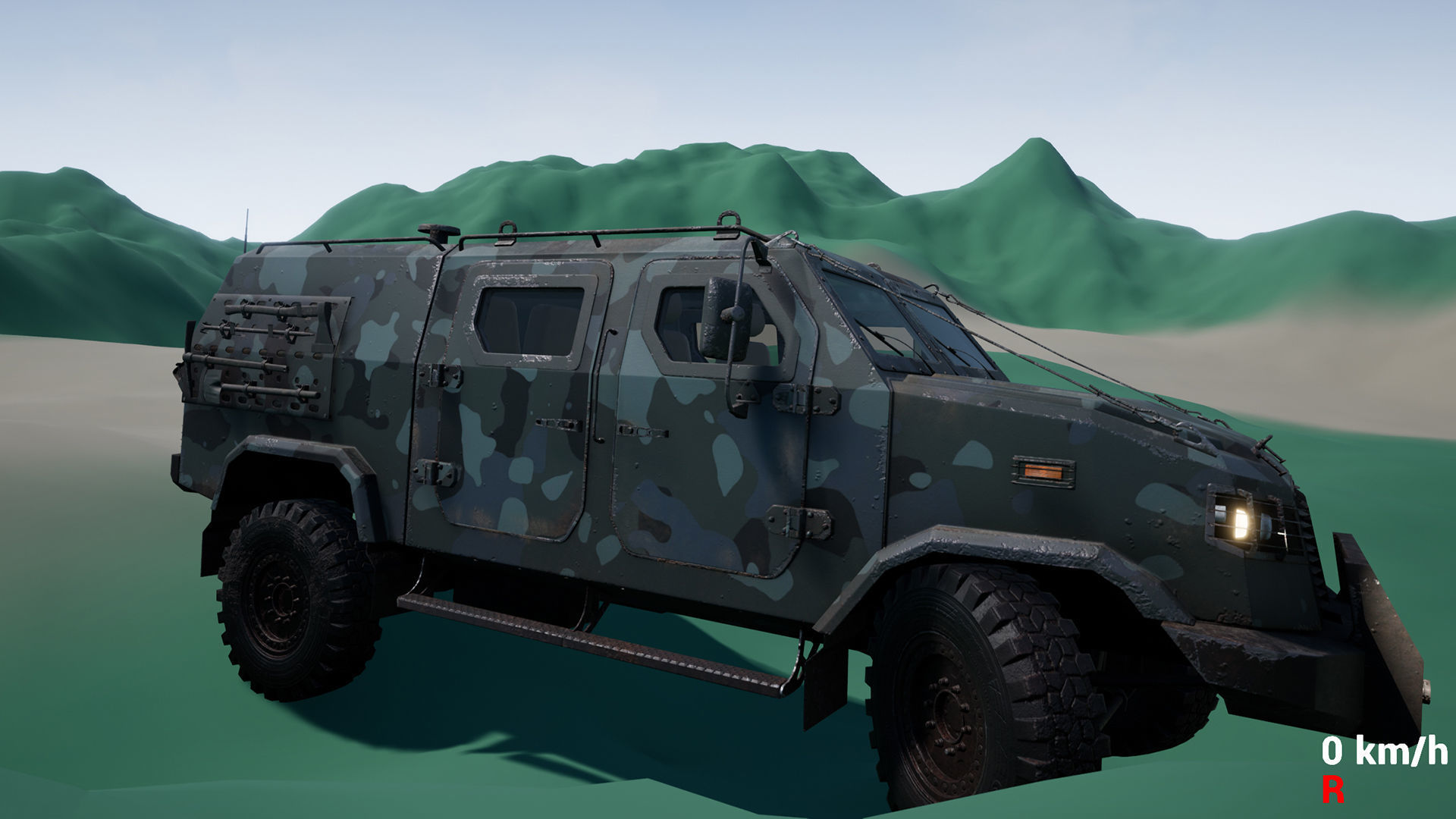 Armored Military Vehicle Low-poly 3D model_7