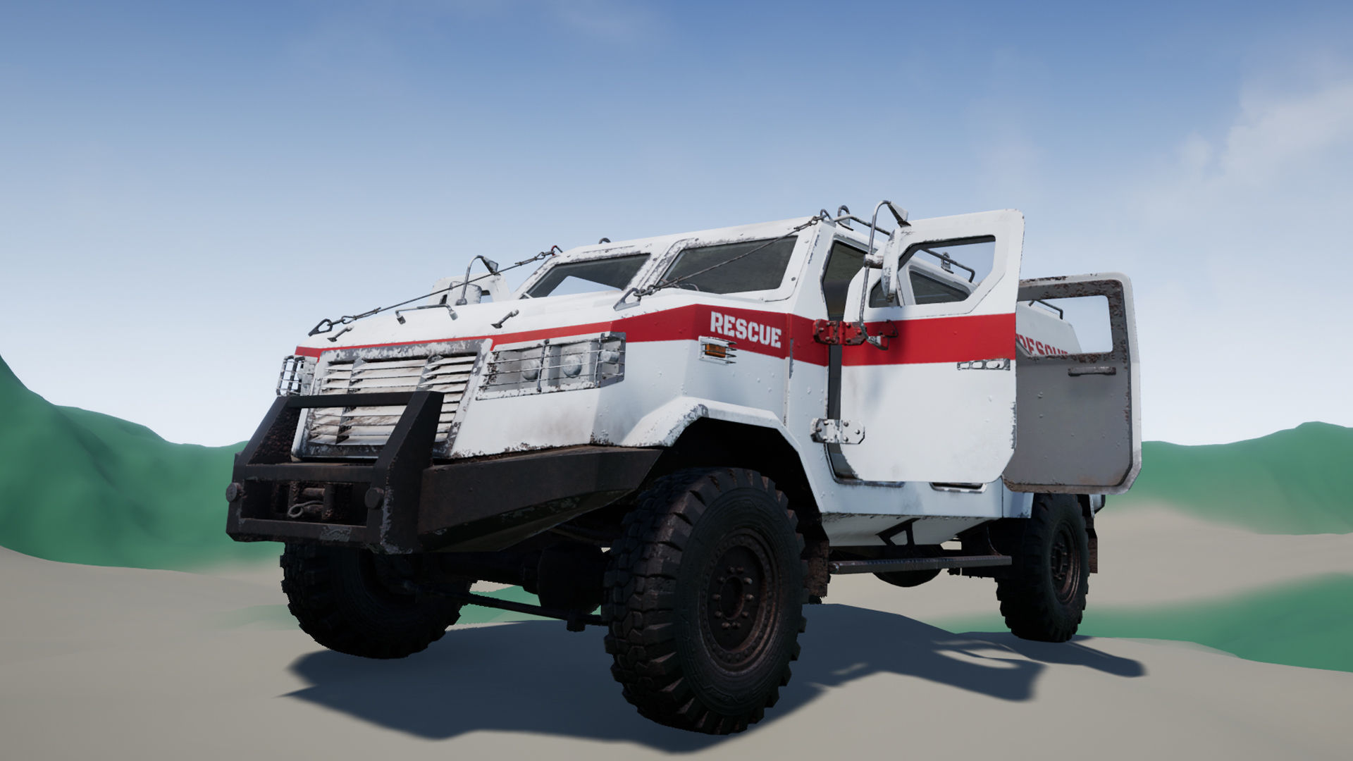 Armored Military Vehicle Low-poly 3D model_15