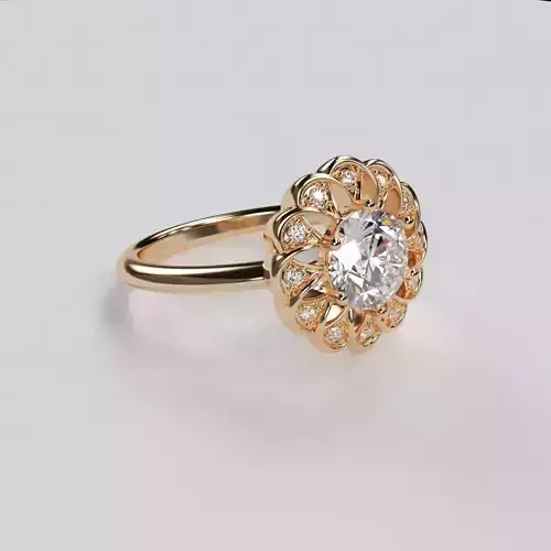 beautiful 6mm round diamond flower ring