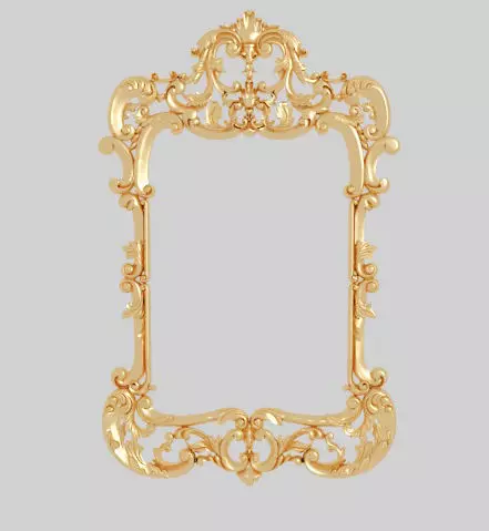 Classic frame of luxurious gold interior inlaid gold leaf CNC Texture_0