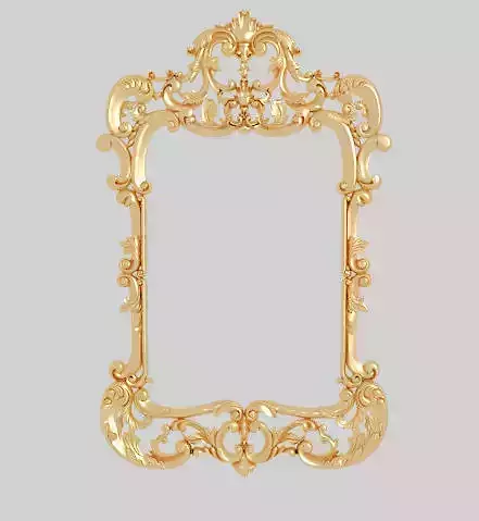 Classic frame of luxurious gold interior inlaid gold leaf CNC