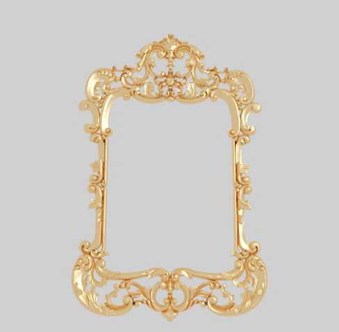 Classic frame of luxurious gold interior inlaid gold leaf CNC Texture_2