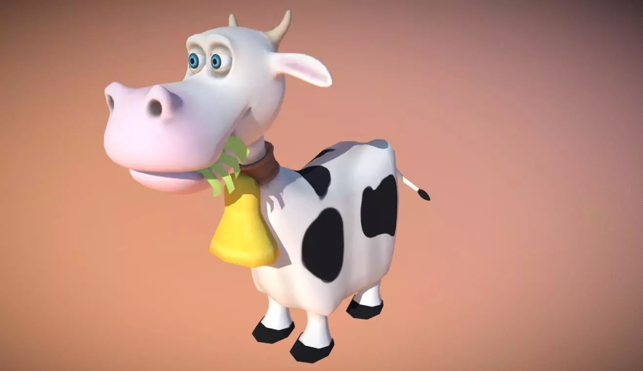 Cartoon Cow low poly Low-poly 3D model_0