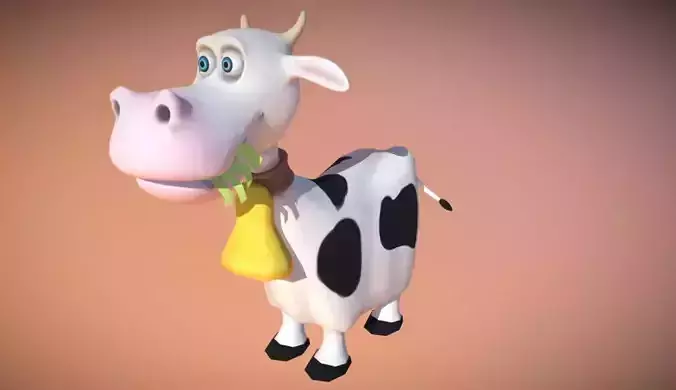 Cartoon Cow low poly Low-poly 3D model
