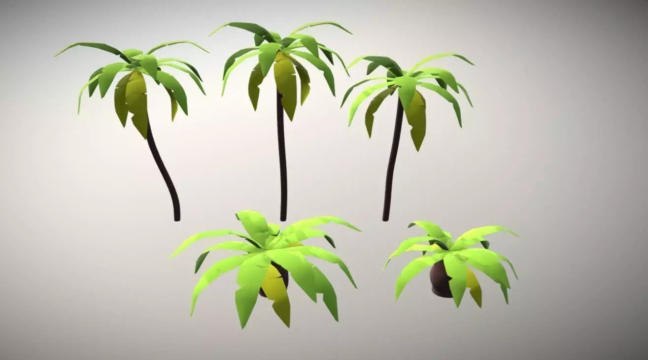 Low Poly Palms palm tree Free 3D model