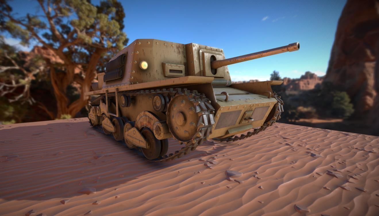 Italian Tank Semovente Low-poly 3D model_2