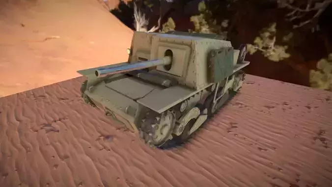Italian Tank Semovente Low-poly 3D model