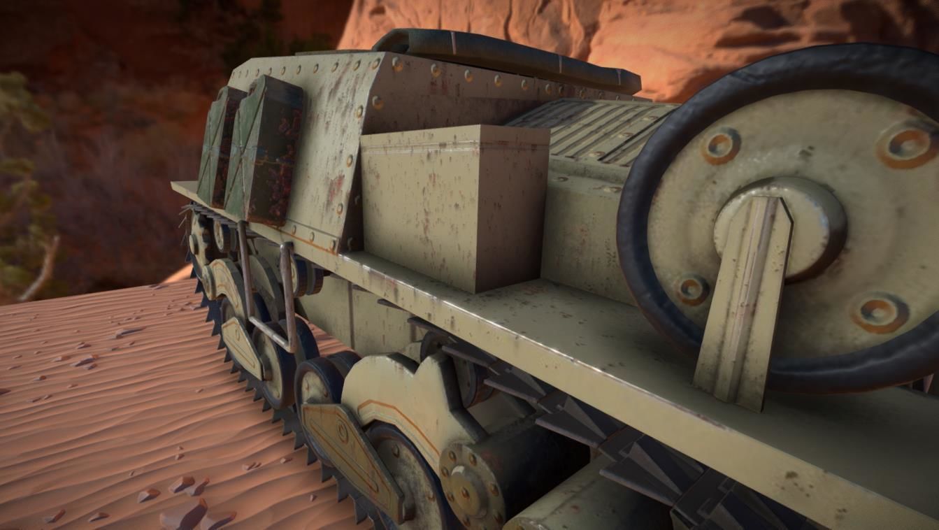 Italian Tank Semovente Low-poly 3D model_1