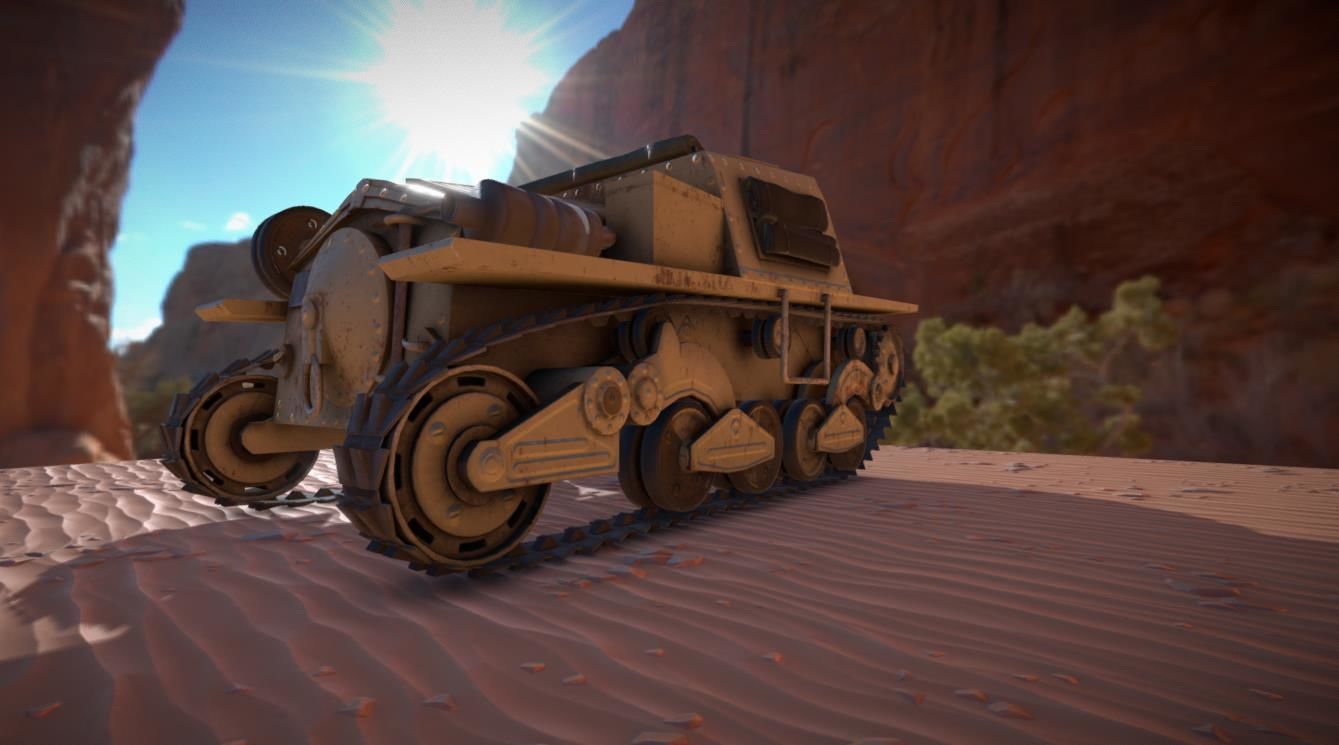 Italian Tank Semovente Low-poly 3D model_3